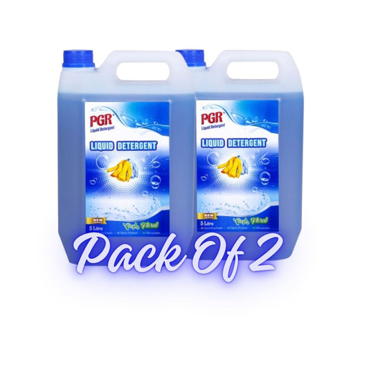 PGR Liquid Detergent 5 L(PACK OF 2) - Washing Machine Compatible (Top load/Front load) and manual washing - Fresh Floral Fragnance